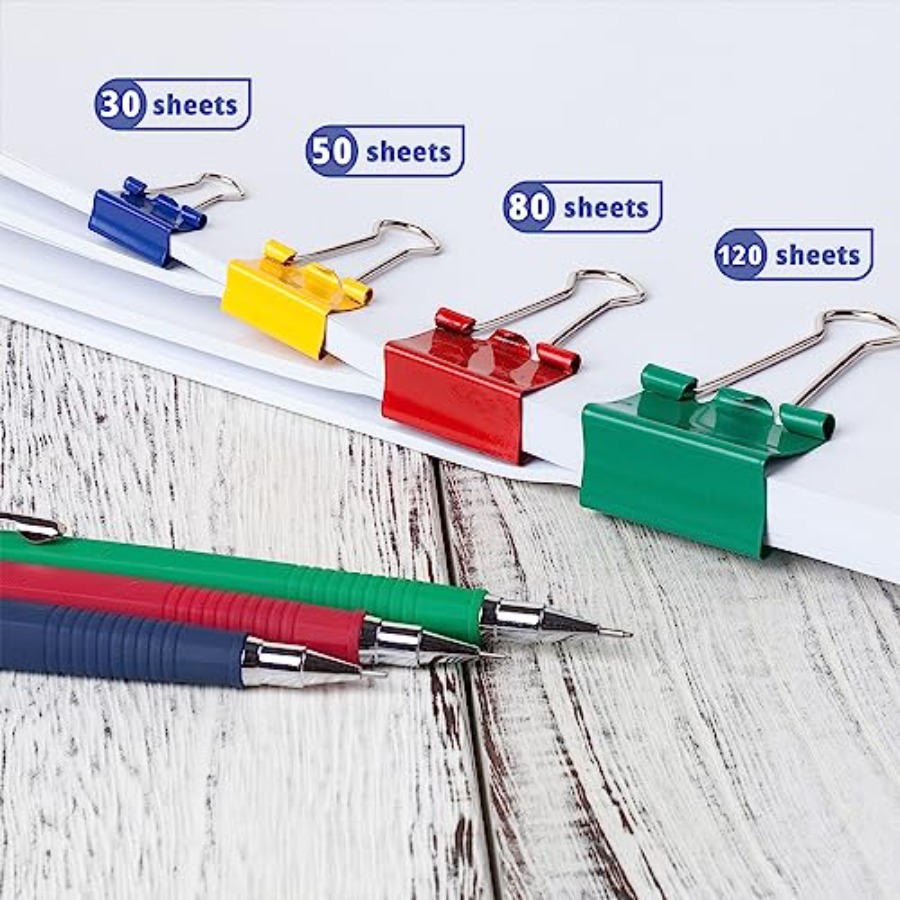 - Metal Binder Clips, 100 pcs, - Binder Clip Assorted บทวิจารณ์และราคา