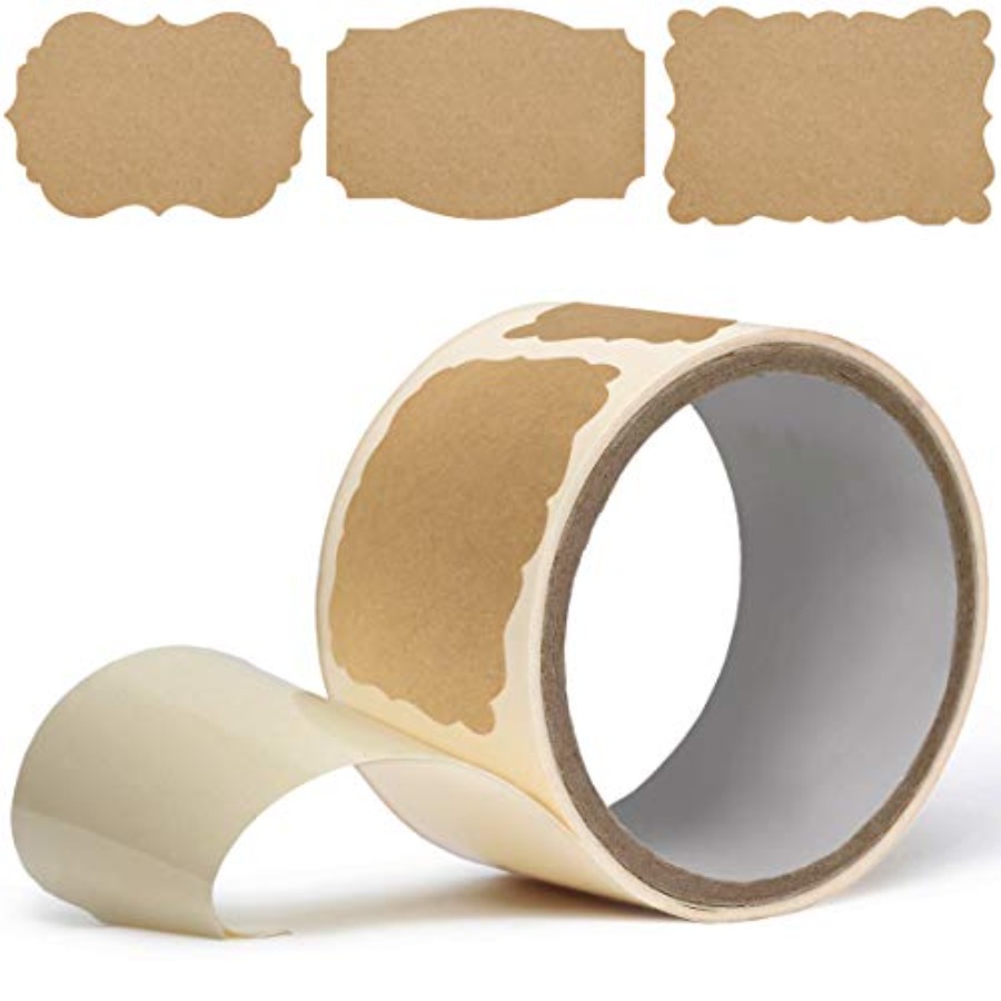 Scalloped Kraft Paper Labels B - Sticker Label Roll บทวิจารณ์และราคา