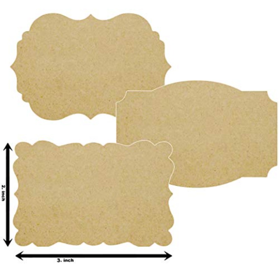 Scalloped Kraft Paper Labels B - Sticker Label Roll บทวิจารณ์และราคา