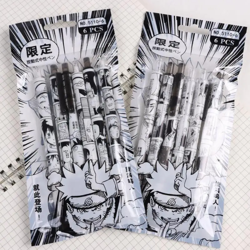 Naruto 6Pcs/set Gel Pen Anime  - Gel Ink Pen Set บทวิจารณ์และราคา