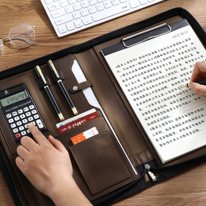Multifunctional A4/A5 PU Leath - Portfolio Folder Zip บทวิจารณ์และราคา