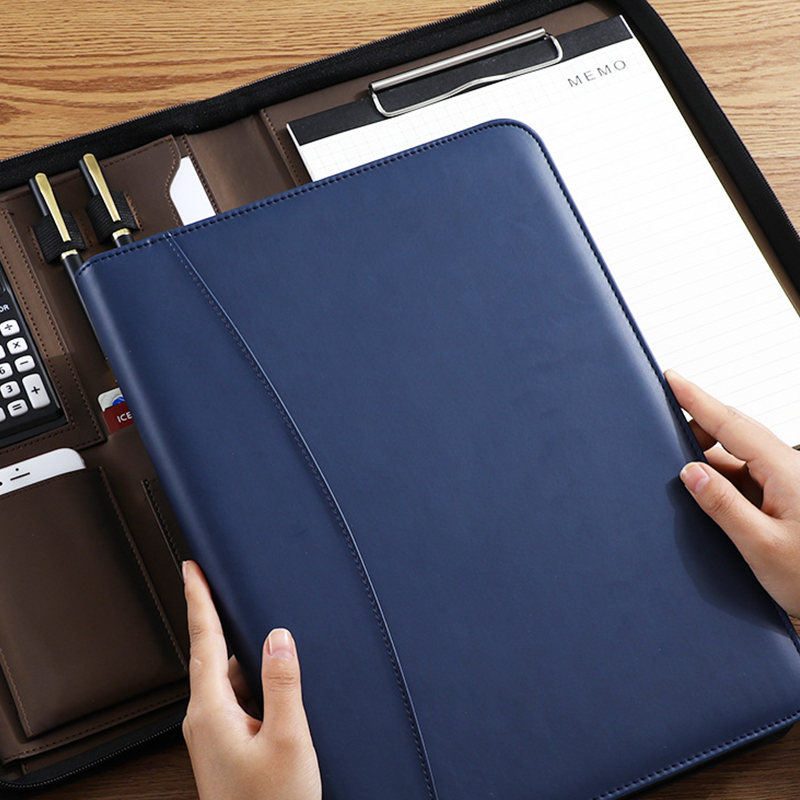 Multifunctional A4/A5 PU Leath - Portfolio Folder Zip บทวิจารณ์และราคา