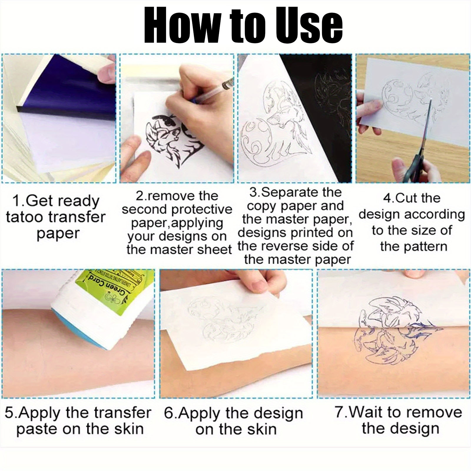 100PCS Professional Tattoo Tra - Carbon Copy Book บทวิจารณ์และราคา