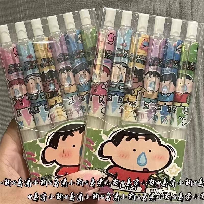 6pcs Crayon Shin-chan Student  - Gel Ink Pen Set บทวิจารณ์และราคา