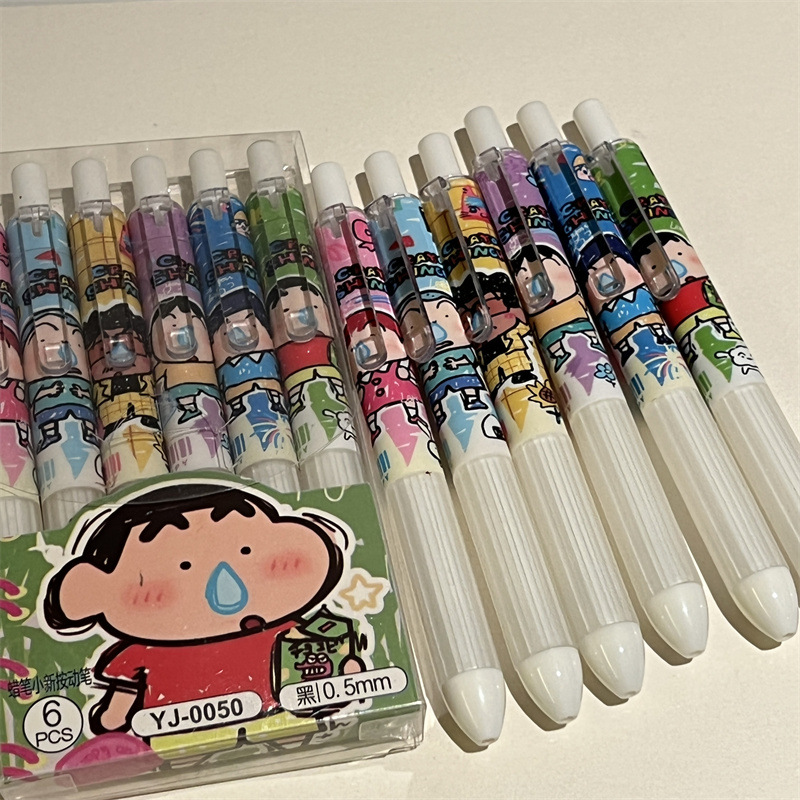 6pcs Crayon Shin-chan Student  - Gel Ink Pen Set บทวิจารณ์และราคา