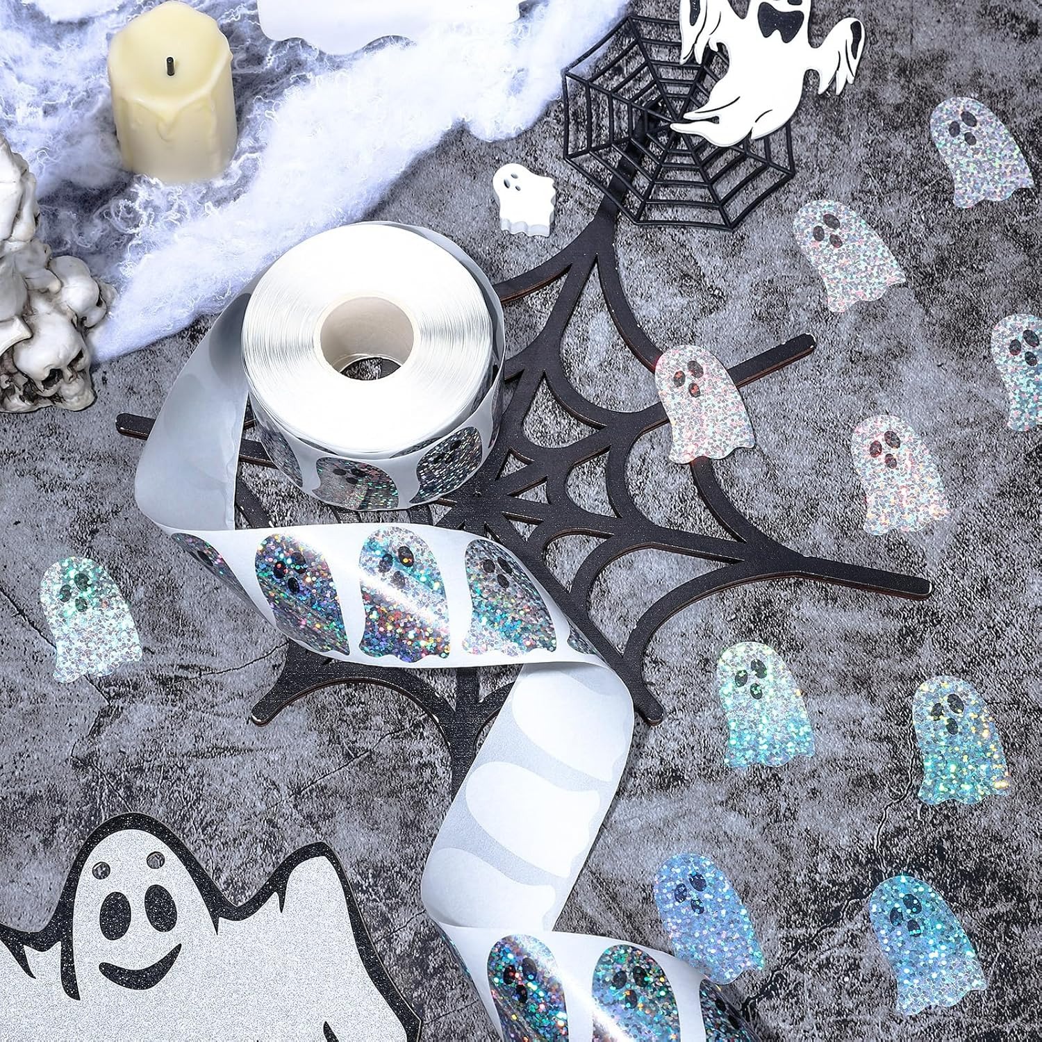 Ghost-Shaped DIY Waterproof St - Sticker Label Roll บทวิจารณ์และราคา