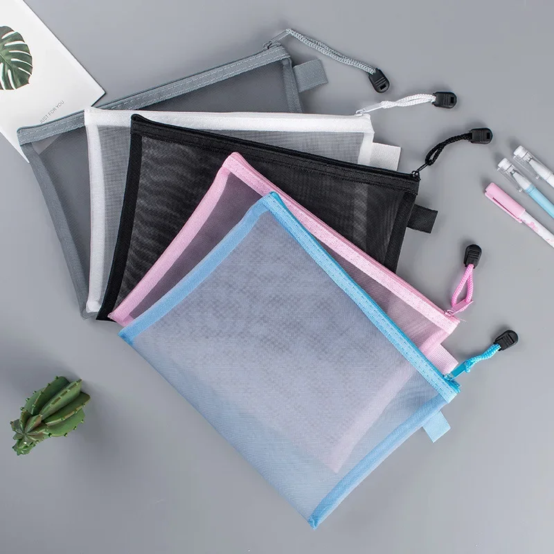 1Pcs A4/A5/A6 Mesh Zipper Pouc - Portfolio Folder Zip บทวิจารณ์และราคา