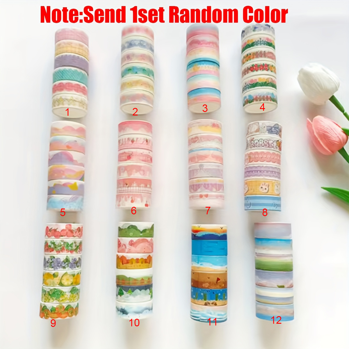 6roll/set Random Color Landsca - Washi Tape Set บทวิจารณ์และราคา