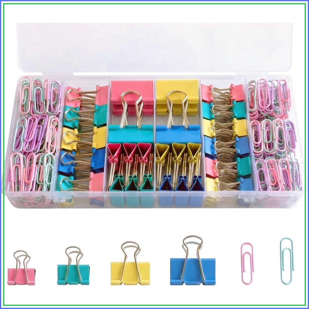 276Pcs Paper Clips and Binder  - Binder Clip Assorted บทวิจารณ์และราคา