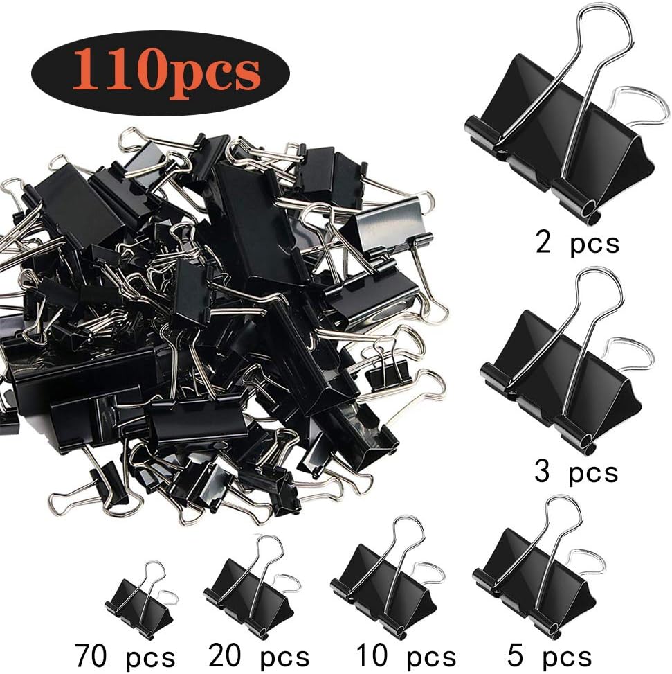 110 PCS Binder Clips Assorted  - Binder Clip Assorted บทวิจารณ์และราคา
