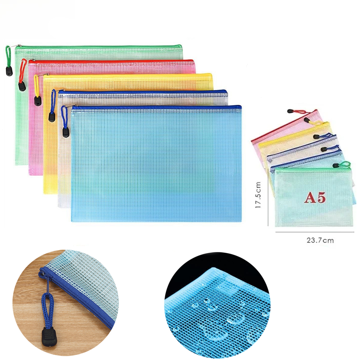 5PCS Stationery Storage Folder - Portfolio Folder Zip บทวิจารณ์และราคา